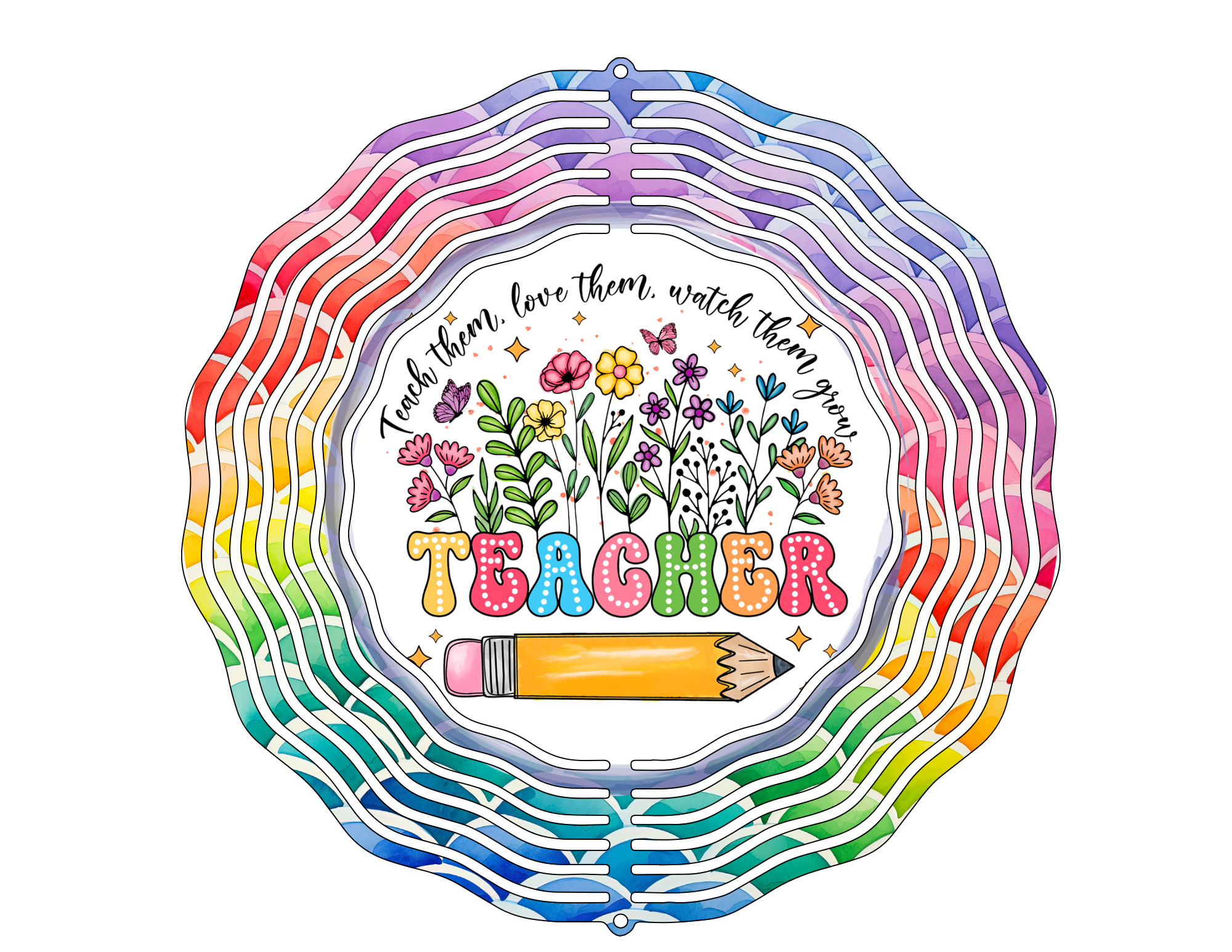 Best Teacher Ever  - 8" Wind Spinner